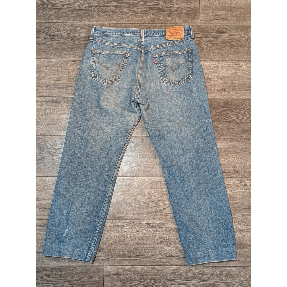 Vintage Levis 501 Button Fly Jeans Mens 35x26 Medium Wash Straight Leg Denim - Picture 4 of 8